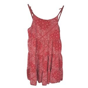 Oshkosh B'Gosh Tiered Bandana Dress Girls 3T Red Paisley Floral